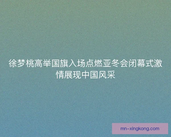 徐梦桃高举国旗入场点燃亚冬会闭幕式激情展现中国风采